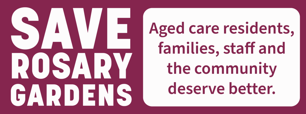 Save Rosary Gardens Banner.