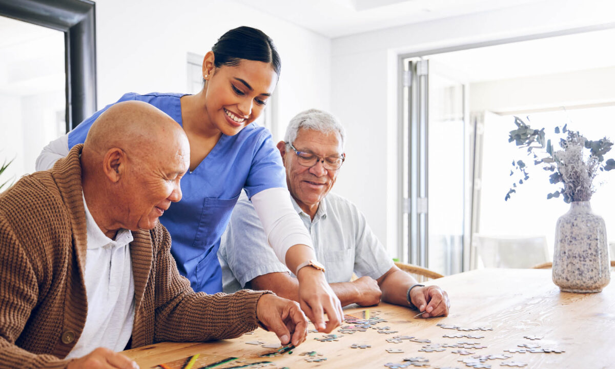 Nurse/Carer with elderly residents.